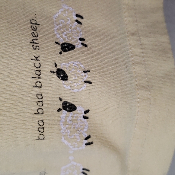 Baa Baa Black Sheep PJ Shorts Top Set L So Cute - Picture 2 of 7